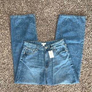 forever 21 simley face jeans